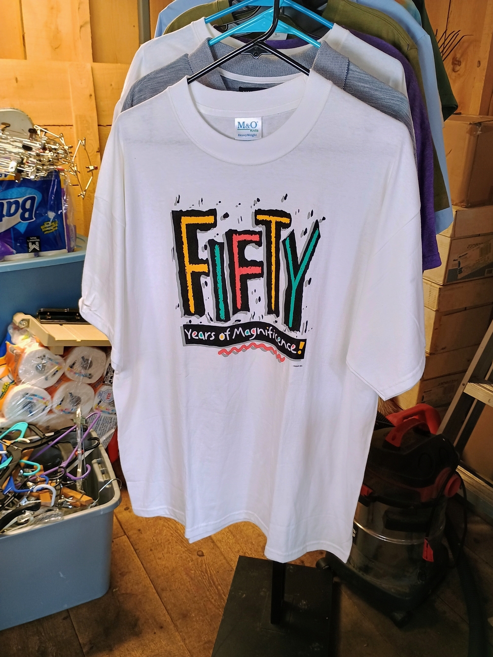 Nautica White Short Sleeve Tee with Colorful 'FIFTY' Graphic Bin 32